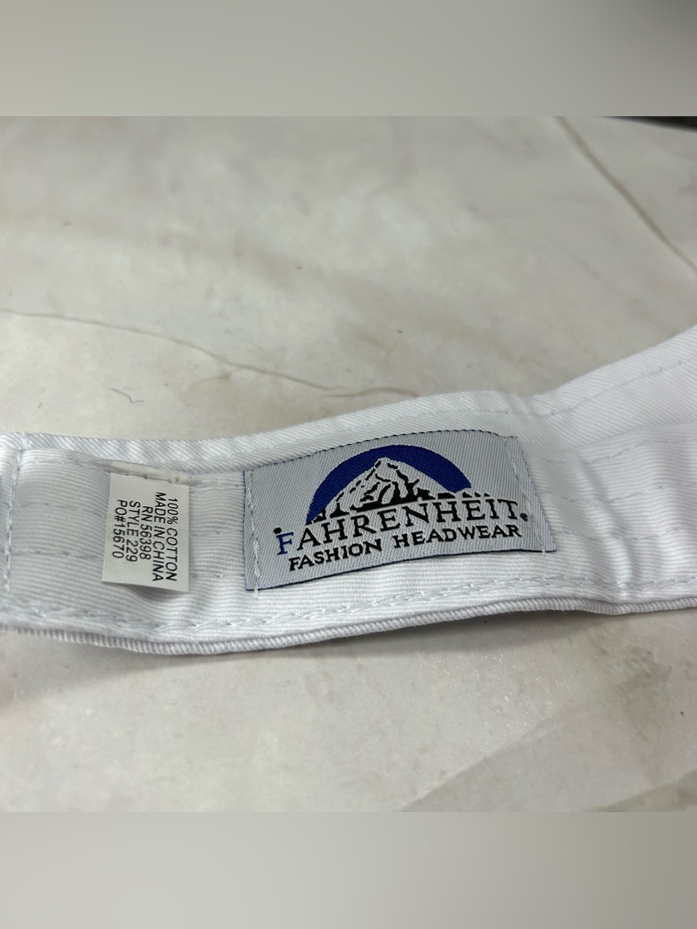 Fahrenheit White Visor Hat - Picture 3 of 4